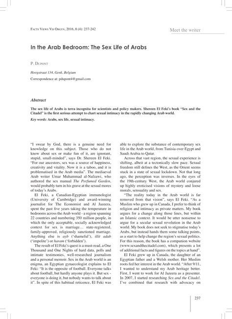 In the Arab Bedroom: The Sex Life of Arabs